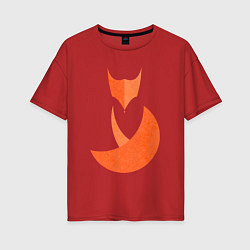 Футболка оверсайз женская Minimal Fox, цвет: красный