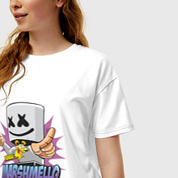 Футболка оверсайз женская Marshmello Music, цвет: белый — фото 2