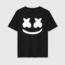 Футболка оверсайз женская Marshmello, цвет: черный