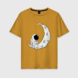 Женская футболка оверсайз Космонавт на Луне