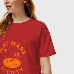 Футболка оверсайз женская Flat Mars Society, цвет: красный — фото 2