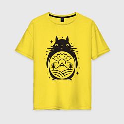 Футболка оверсайз женская Narute Totoro, цвет: желтый