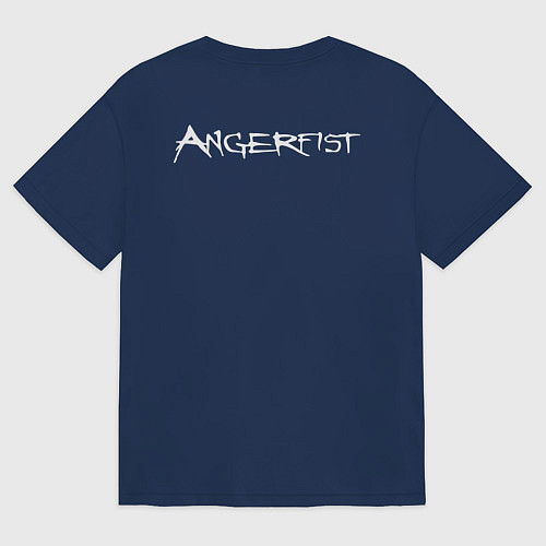 Женская футболка оверсайз Angerfist Mask / Тёмно-синий – фото 2
