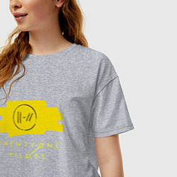 Футболка оверсайз женская 21 Top: Yellow Trench, цвет: меланж — фото 2
