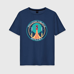 Женская футболка оверсайз Falcon Heavy: SpaceX