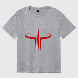 Футболка оверсайз женская Quake logo, цвет: меланж