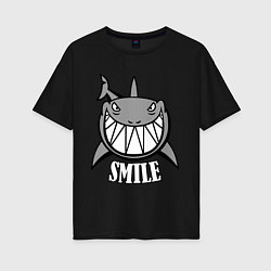 Женская футболка оверсайз Shark Smile