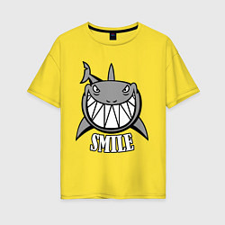 Женская футболка оверсайз Shark Smile