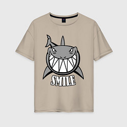 Женская футболка оверсайз Shark Smile