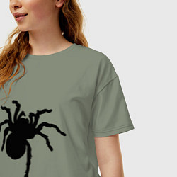 Футболка оверсайз женская Черный паук, цвет: авокадо — фото 2