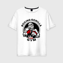 Футболка оверсайз женская Boxing gorilla gym, цвет: белый