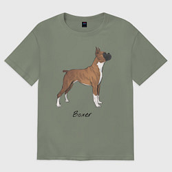 Женская футболка оверсайз Немецкий Боксер