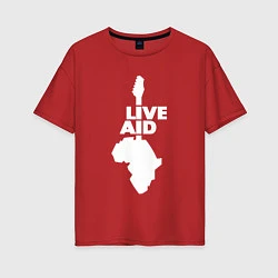 Футболка оверсайз женская Queen - Live Aid, цвет: красный
