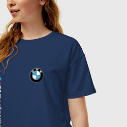Футболка оверсайз женская BMW M PERFORMANCE БМВ, цвет: тёмно-синий — фото 2