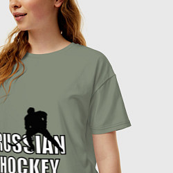 Футболка оверсайз женская Russian hockey, цвет: авокадо — фото 2