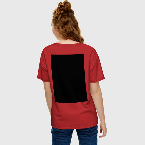 Женская футболка оверсайз Время быть сильным / Красный – фото 4