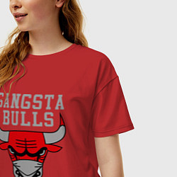 Футболка оверсайз женская Gangsta Bulls, цвет: красный — фото 2