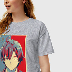 Футболка оверсайз женская Хачиман Хикигая, цвет: меланж — фото 2
