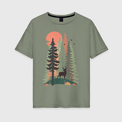 Футболка оверсайз женская Forest Adventure, цвет: авокадо