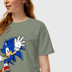 Футболка оверсайз женская Sonic, цвет: авокадо — фото 2
