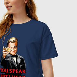 Футболка оверсайз женская Gatsby: You Speak, цвет: тёмно-синий — фото 2