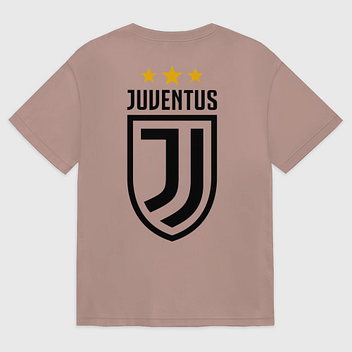 Женская футболка оверсайз Juventus: Black & White / Пыльно-розовый – фото 2
