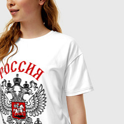 Футболка оверсайз женская Россия, цвет: белый — фото 2