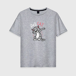 Футболка оверсайз женская Dab Cat, цвет: меланж