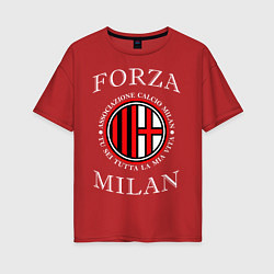 Футболка оверсайз женская Forza Milan цвета красный — фото 1