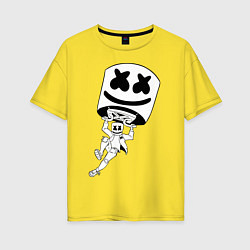 Футболка оверсайз женская Marshmello King, цвет: желтый
