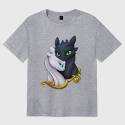 Женская футболка оверсайз Дневная и ночная фурия