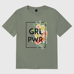 Женская футболка оверсайз GRL PWR