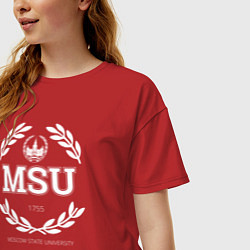 Футболка оверсайз женская MSU, цвет: красный — фото 2