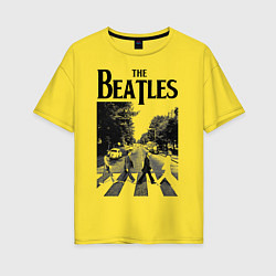 Женская футболка оверсайз The Beatles: Mono Abbey Road