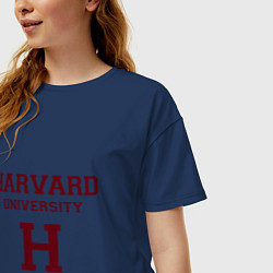 Футболка оверсайз женская Harvard University, цвет: тёмно-синий — фото 2