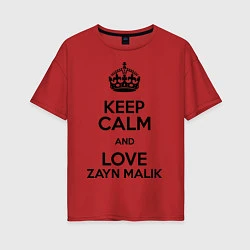 Футболка оверсайз женская Keep Calm & Love Zayn Malik, цвет: красный