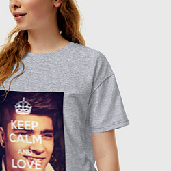 Футболка оверсайз женская Keep Calm & Love Zayn Malik, цвет: меланж — фото 2