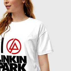 Футболка оверсайз женская I love Linkin Park, цвет: белый — фото 2