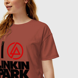Футболка оверсайз женская I love Linkin Park, цвет: кирпичный — фото 2