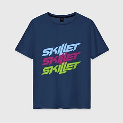 Женская футболка оверсайз Skillet Tricolor