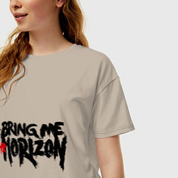 Футболка оверсайз женская Bring me the horizon, цвет: миндальный — фото 2