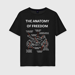 Футболка оверсайз женская The Anatomy of Freedom, цвет: черный