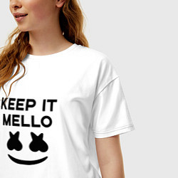 Футболка оверсайз женская Keep it Mello, цвет: белый — фото 2