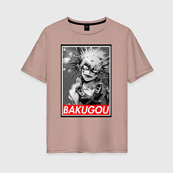 Женская футболка оверсайз BAKUGOU monochrome