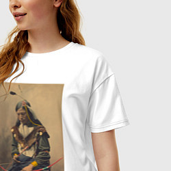 Футболка оверсайз женская Настоящий индеец, цвет: белый — фото 2