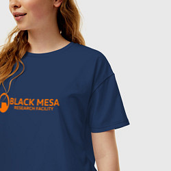 Футболка оверсайз женская Black Mesa: Research Facility, цвет: тёмно-синий — фото 2