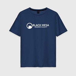 Футболка оверсайз женская Black Mesa: Research Facility, цвет: тёмно-синий