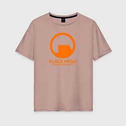 Футболка оверсайз женская Black Mesa: Research Facility, цвет: пыльно-розовый