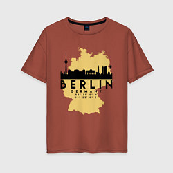 Футболка оверсайз женская Берлин - Германия, цвет: кирпичный