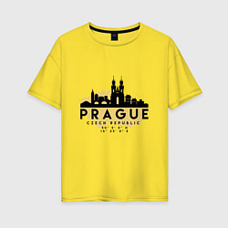 Женская футболка оверсайз Прага - Чехия